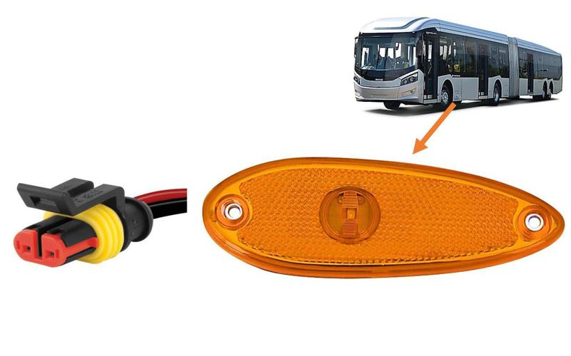 KIT Lanterna Lateral Ônibus Caio Mascarello Marcopolo 1 LED AM